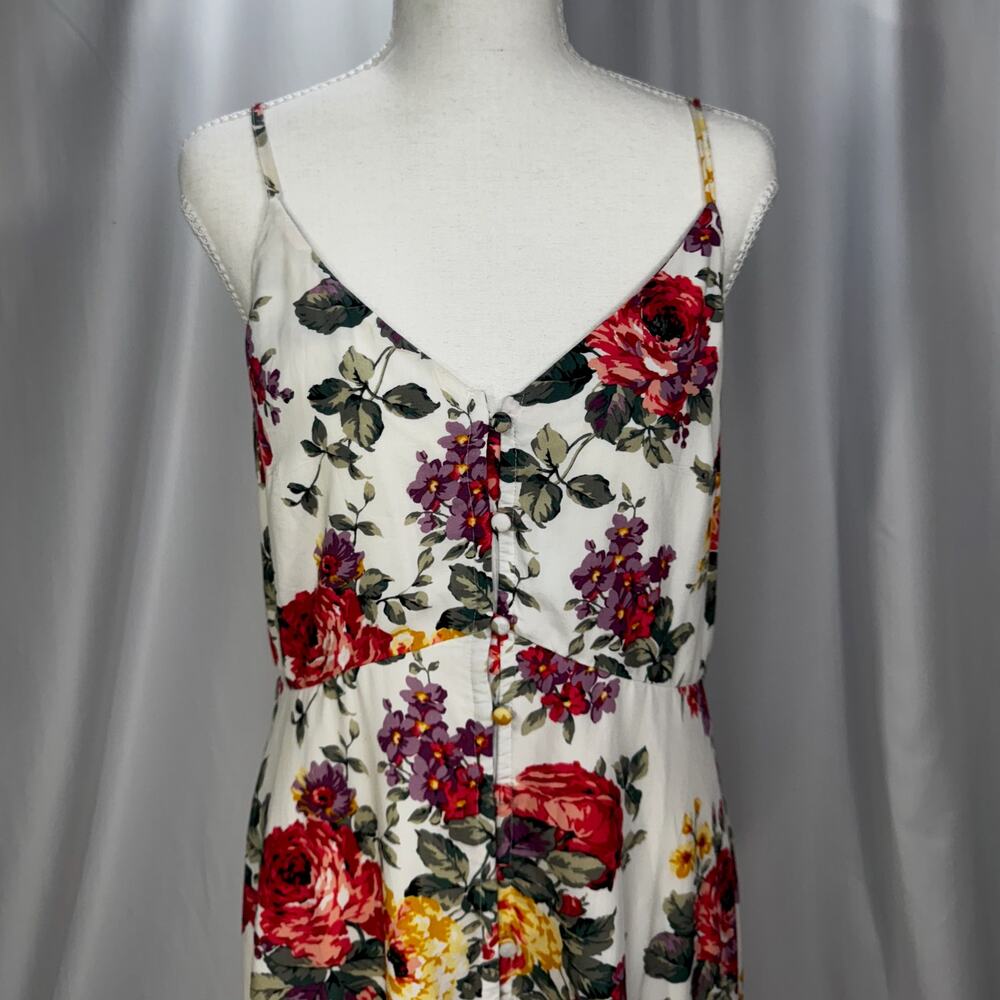 Abercrombie Floral Sundress Peony Boho Poetcore Bloomcore Pockets Medium Dress - Picture 5 of 16